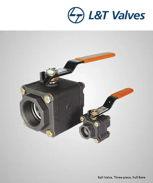 L&T 3-Piece Full Bore Ball Valve Supplier in Gujarat | Awal Valve