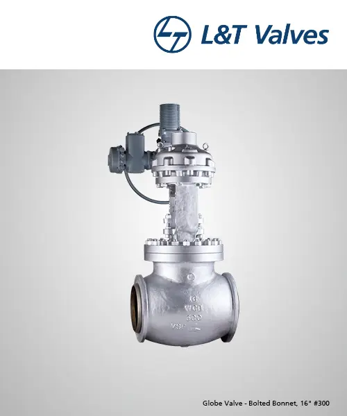 L&T 16" Class 300 Motorized Globe Valve WCB Supplier Gujarat | Awal Valve