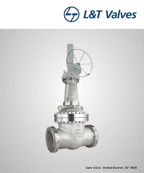 L&T 30" Class 600 Gate Valve CF8M Bolted Bonnet Supplier Gujarat | Awal Valve